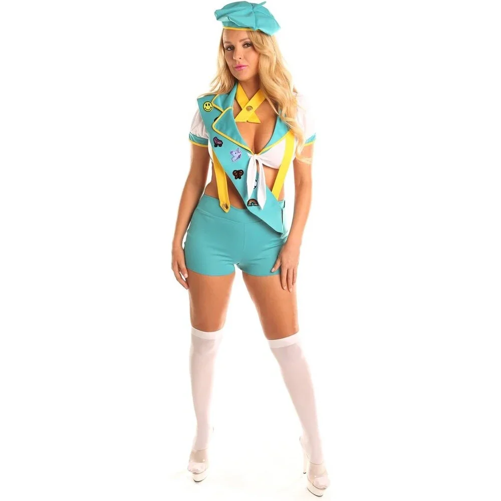 Sexy Girl Scout Roleplay Costume Set 5-Piece Halloween Cosplay Outfit